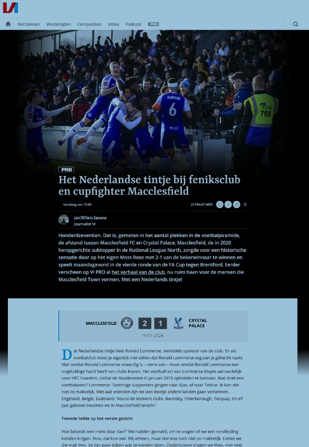 Screenshot van Voetbal International interview
